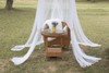 Elegant Four Corner Mosquito Nets Square Bed Canopy Curtain Nets Outdoor