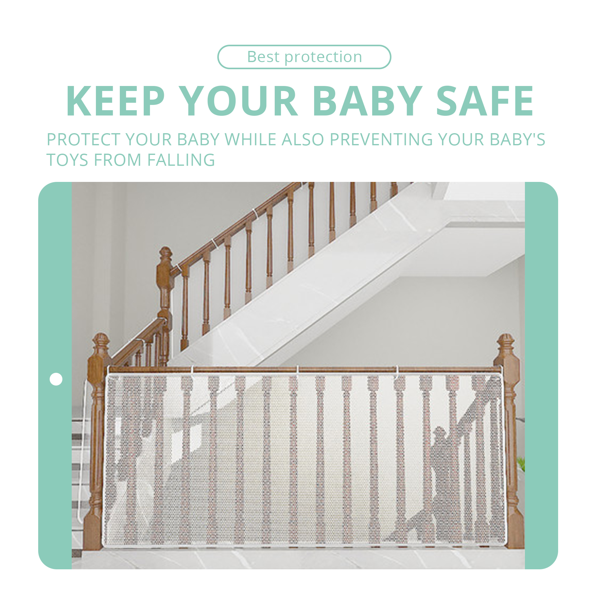 Baby Stair Protective Cover To Prevent Stuck Limbs, Prevent Toys From Falling, Balcony Protective Handrail, Protective Stair Dec