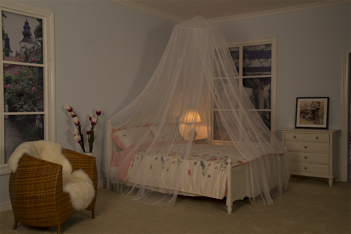 Chinese Factory Directly Hanging Growing in The Dark Stars Canopy Romantic Decorative Bed Mosquito Net