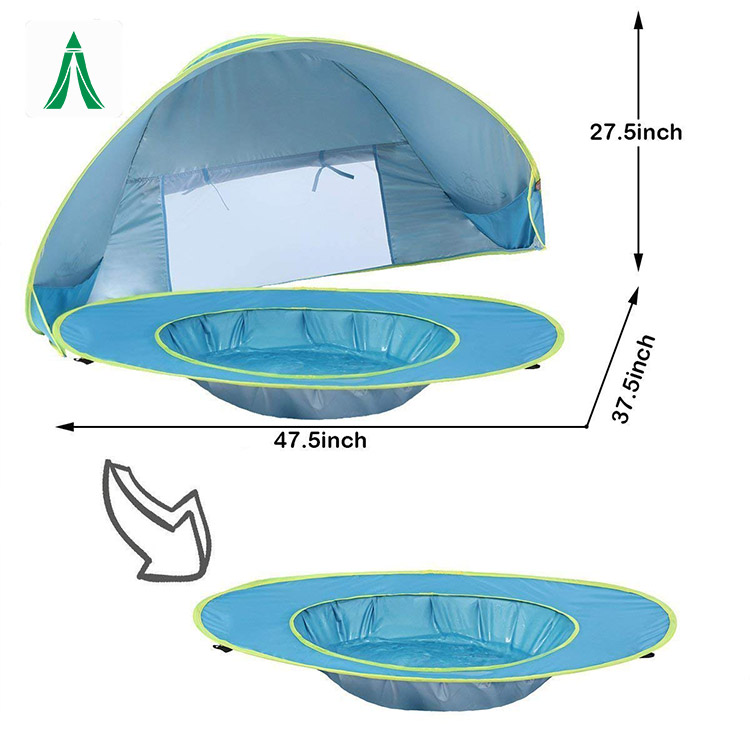 UV-resistant 1-2 Children Beach Tent Outdoor Auto Pop Up Tent