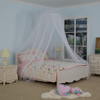 Elegant White Round Dome Bed Canopy Netting Princess Mosquito Net