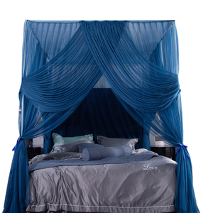2020 High-end Luxury Palace Floor Three-door Encryption Indoor Room Decoration King Size Bed Square Mosquito Net