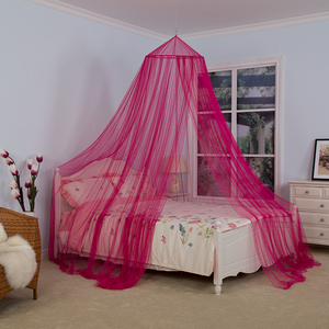 Hot Sale Chinese Factory Directly Hanging Folded Double Bed Canopy Red Mosquito Net