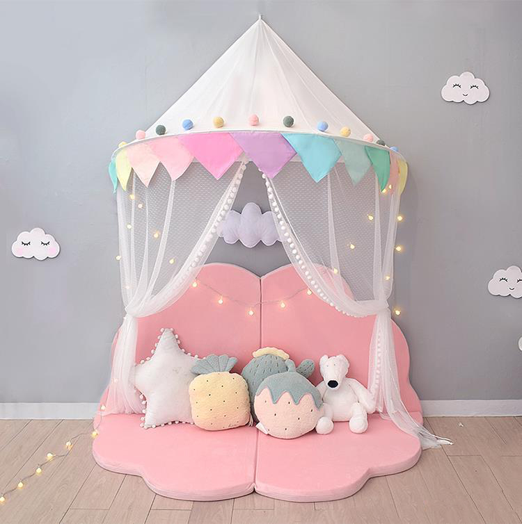 Princess Mosquito Baby Nets Castle Polyester Half Round Bed Canopies