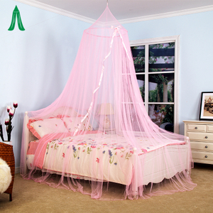 Bow Ribbon Decoration Pink Curtain Canopy Mosquito Net For Kids And Girls