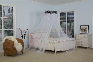 Luxury Princess Bed Canopy Mosquito Net for Girls Teens Or Over Baby Crib in Nursery Comes with Hanging Kit Premium Feather