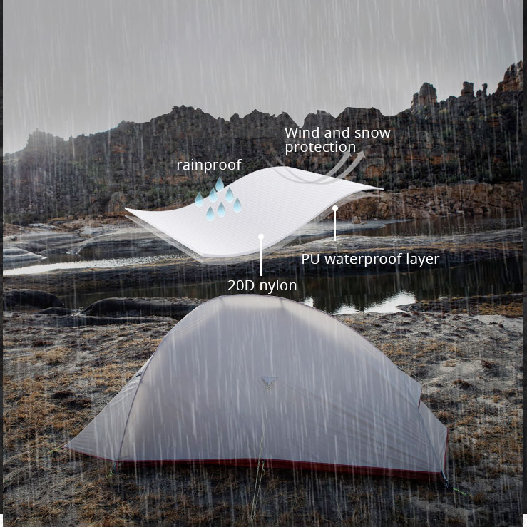1-3 People Outdoor Ultra-light Camping Snow Double-layer Tent Rain-proof, Snow-proof, Ventilation And Ventilation